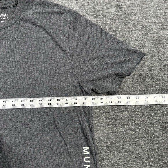 Municipal Shirt Mens L Sport Utility Gear Short Sleeve Gym Athletic Workout Gray - Picture 4 of 7